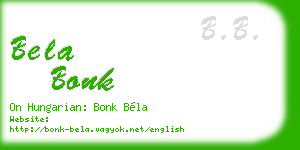 bela bonk business card