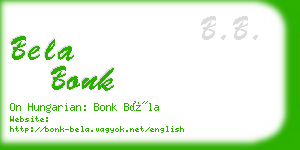 bela bonk business card